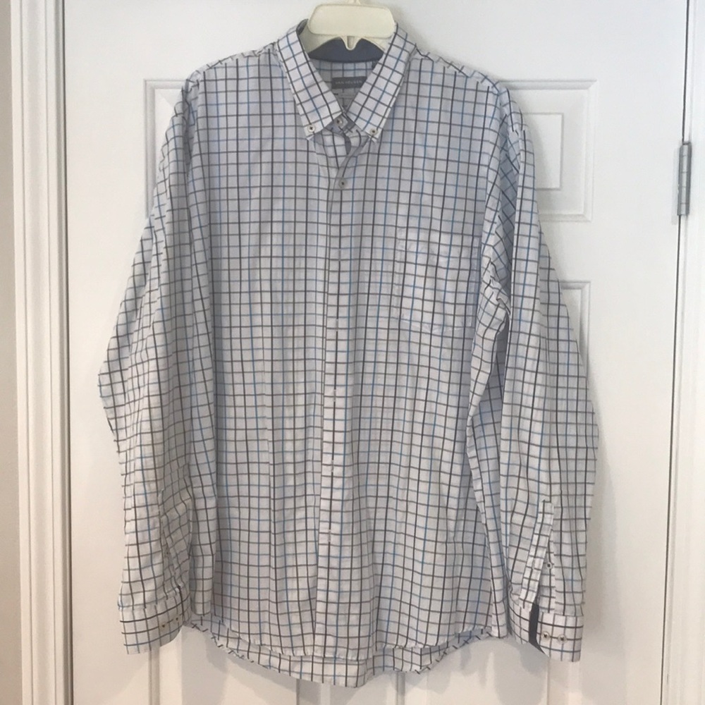 Van Heusen Button Down Dress Shirt 17-17.5 XL